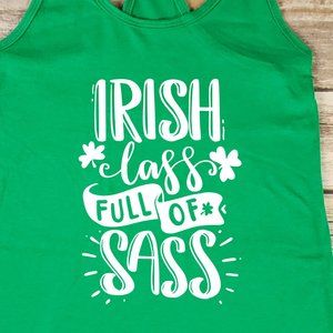 Irish Lass Full of Sass - Saint Patricks Day - Ladies fitted tank top